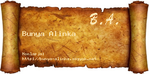 Bunya Alinka névjegykártya